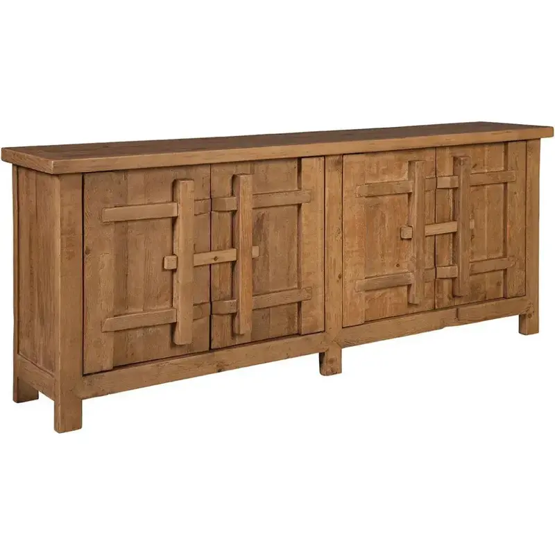Odella Brown Wood Sideboard With Rustic Detailing 1