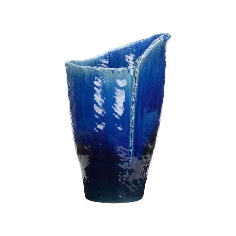 Okinawa Bold Blue Reactive Glaze Vase 1
