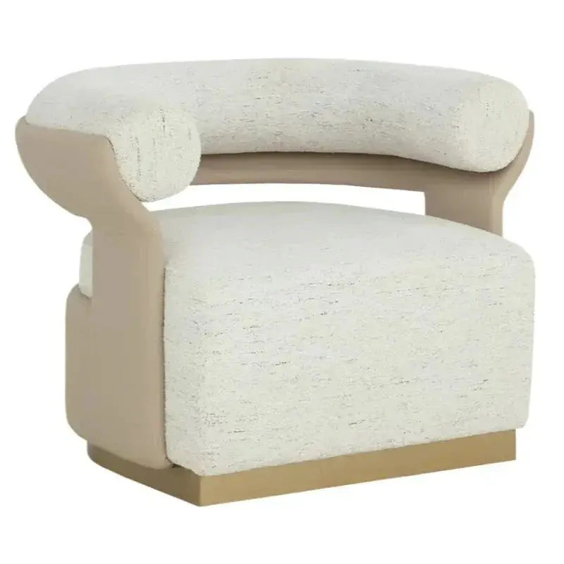 Olida Swivel Lounge Chair In Durable Performance Fabric 1