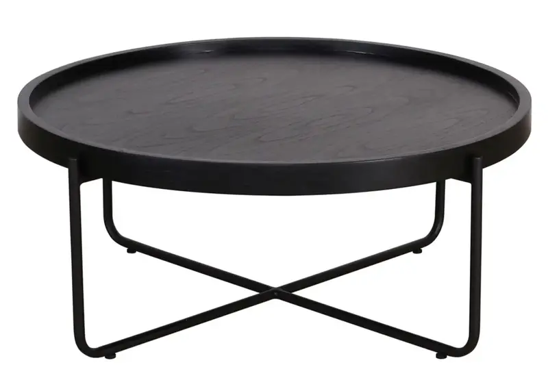 Oliver Black Round Coffee Table – Sleek Low-Profile Living Room Centerpiece 1