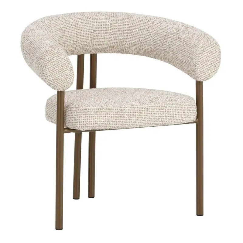 Oniva Taupe Textured Fabric Dining Armchair 1
