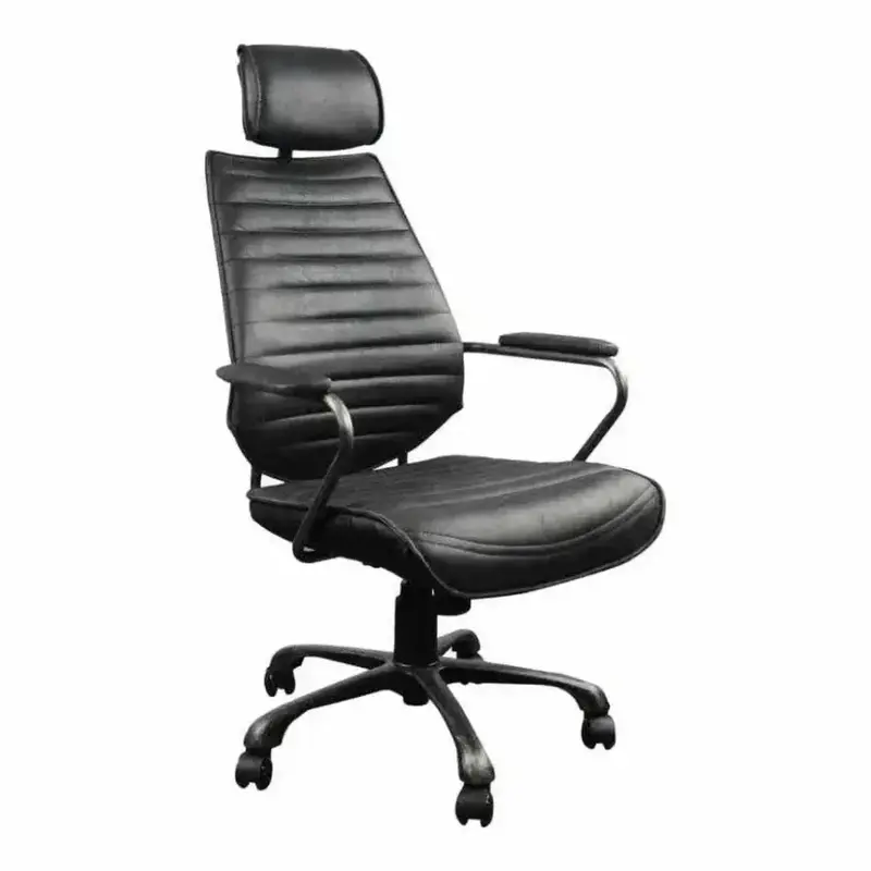 Onyx Black Swivel Office Chair – Industrial Look 1