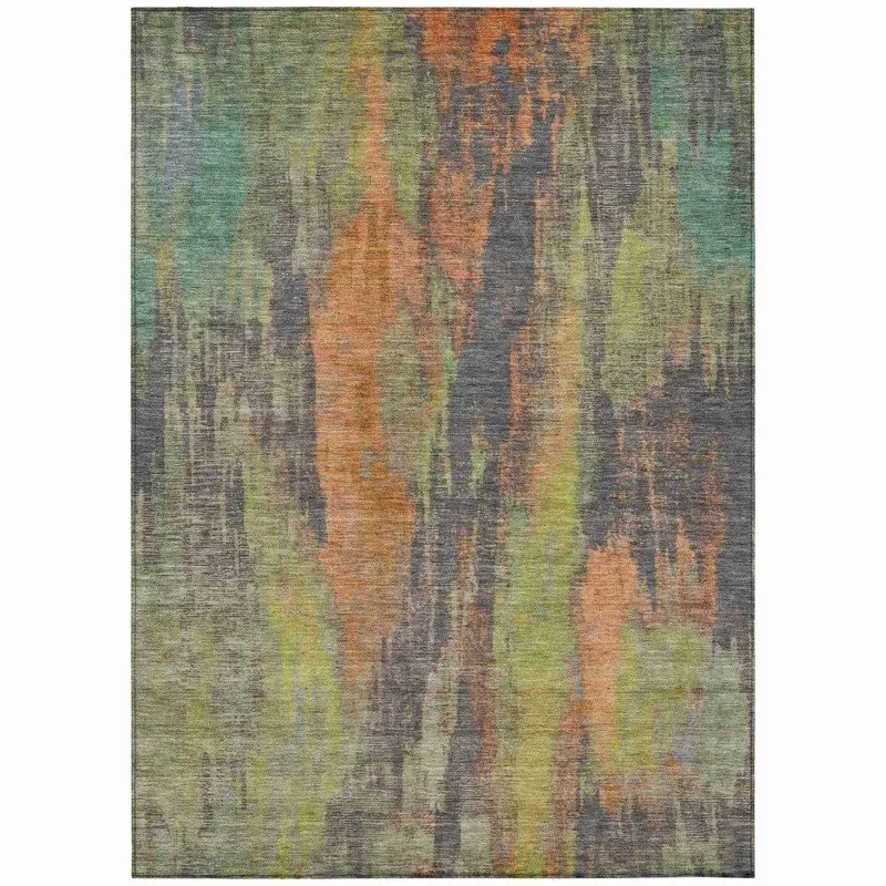 Onyxelle Orange Outdoor Area Rug – Uv-Resistant Washable Floor Covering 2