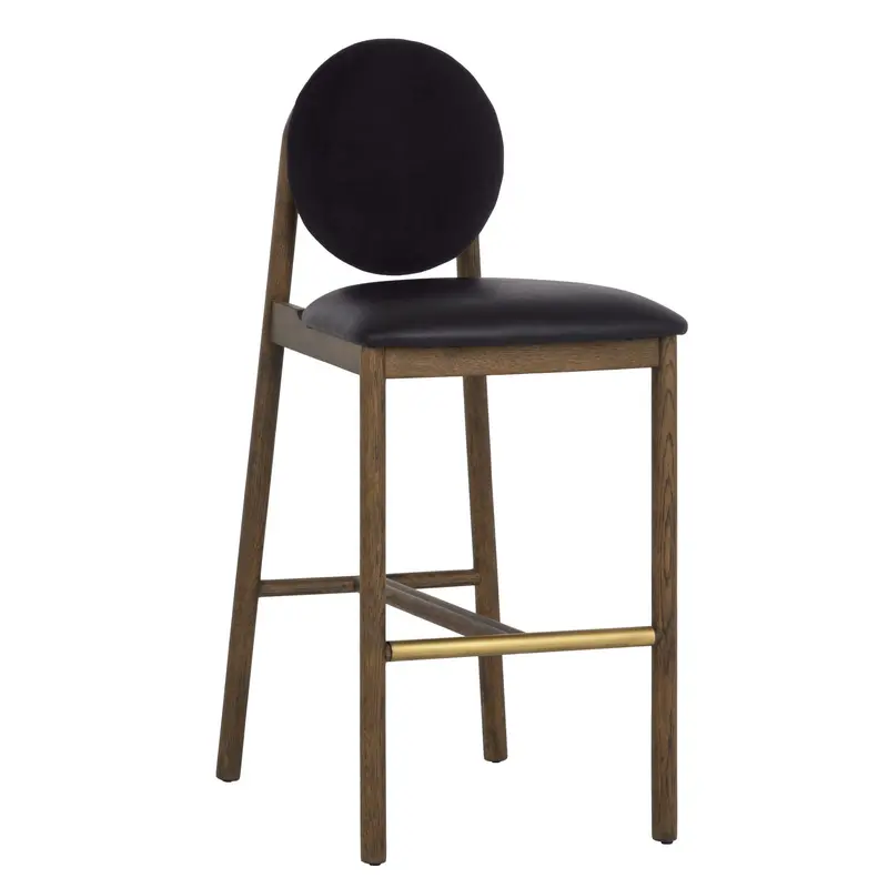 Orabell Mid-Century Modern Faux Leather Barstool 1
