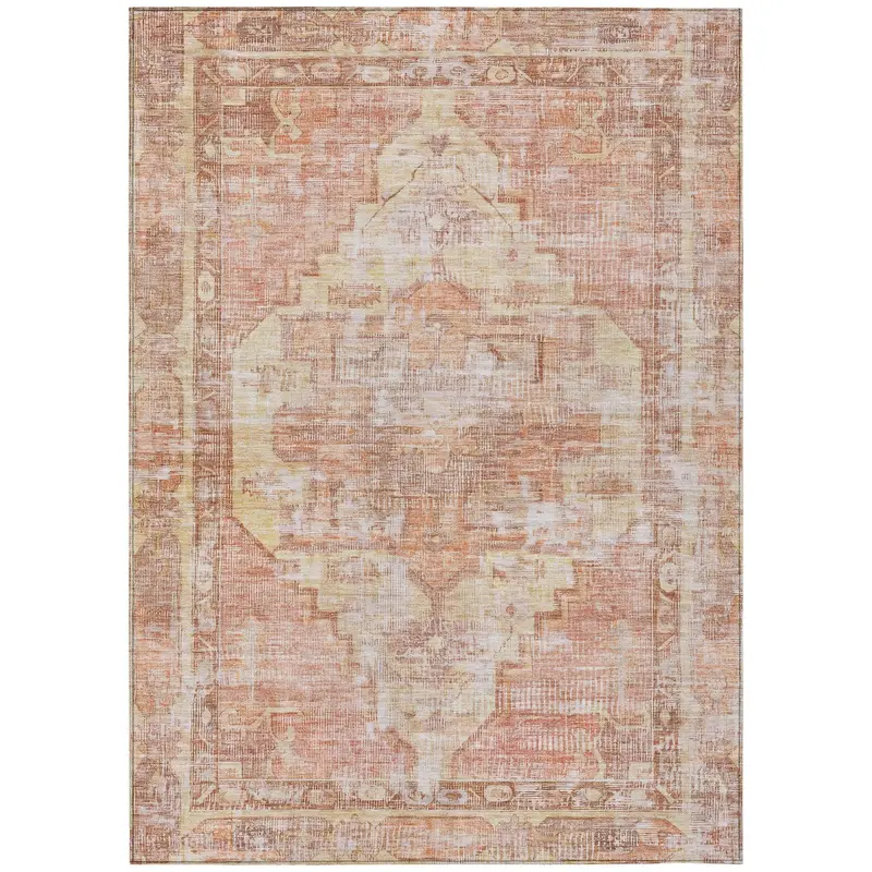 Orange Washable Indoor/Outdoor Area Rug By Haeleth 1