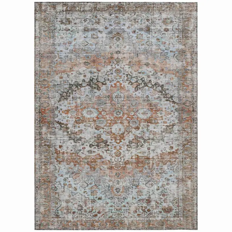 Orange Washable Indoor-Outdoor Area Rug By Jaelien 1