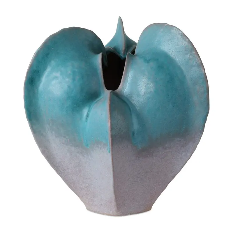 Organic Free-Form Blue Porcelain Vase 1