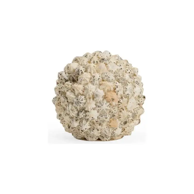 Organic Shell Sphere Sculpture – Textured Beach-Inspired Decor Item 1