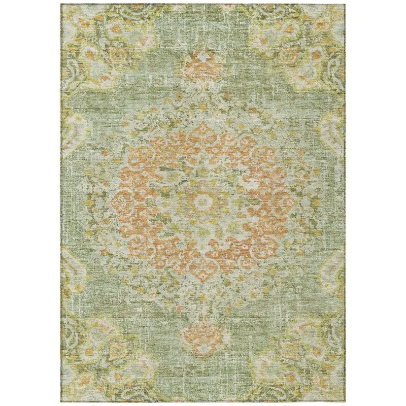 Ornella Green Indoor-Outdoor Area Rug – Easy-Clean Outdoor Floor Mat 2