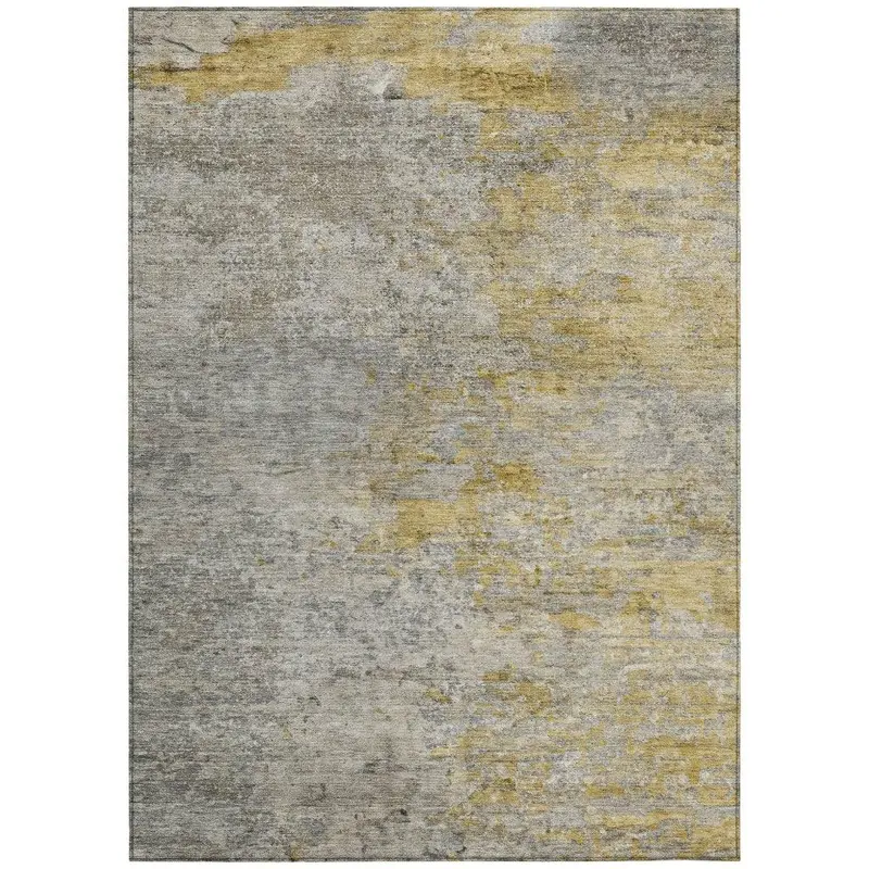 Oronte Gray All-Season Indoor-Outdoor Rug – Low-Maintenance Washable Mat 2