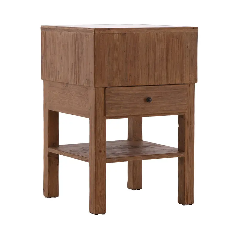 Oscar Compact Wooden Side Table – Single Drawer, Modern Utility 1