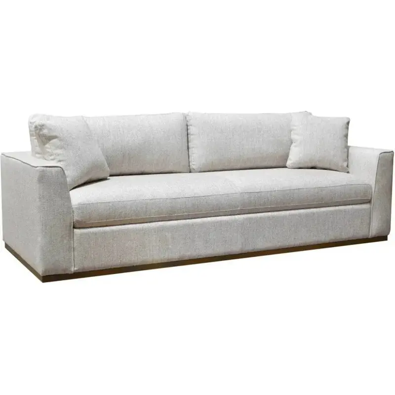 Oversized Off-White Linen Sofa With Reversible Cushions 1