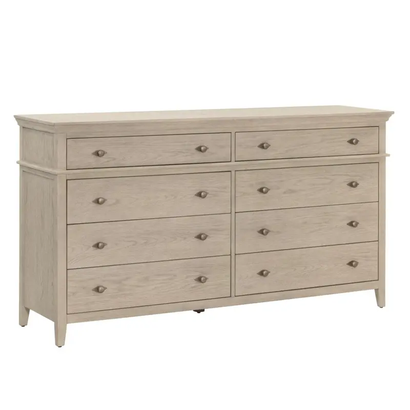 Oxford 8-Drawer Double Dresser In Whitewashed Oak Finish 1