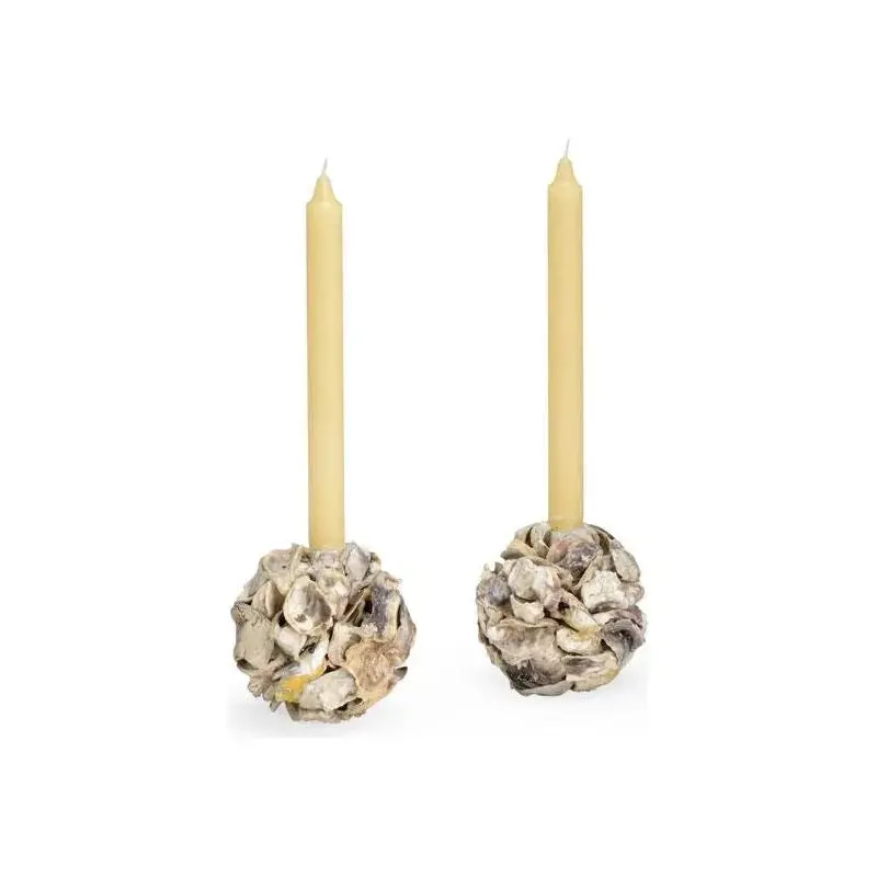 Oyster Shell Candle Holders – Natural Coastal Set Of 2 1
