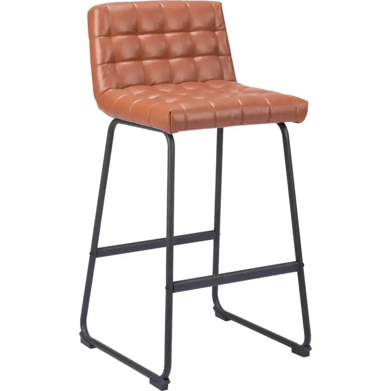 Pago Brown Leather Barstools (Set Of 2) 1