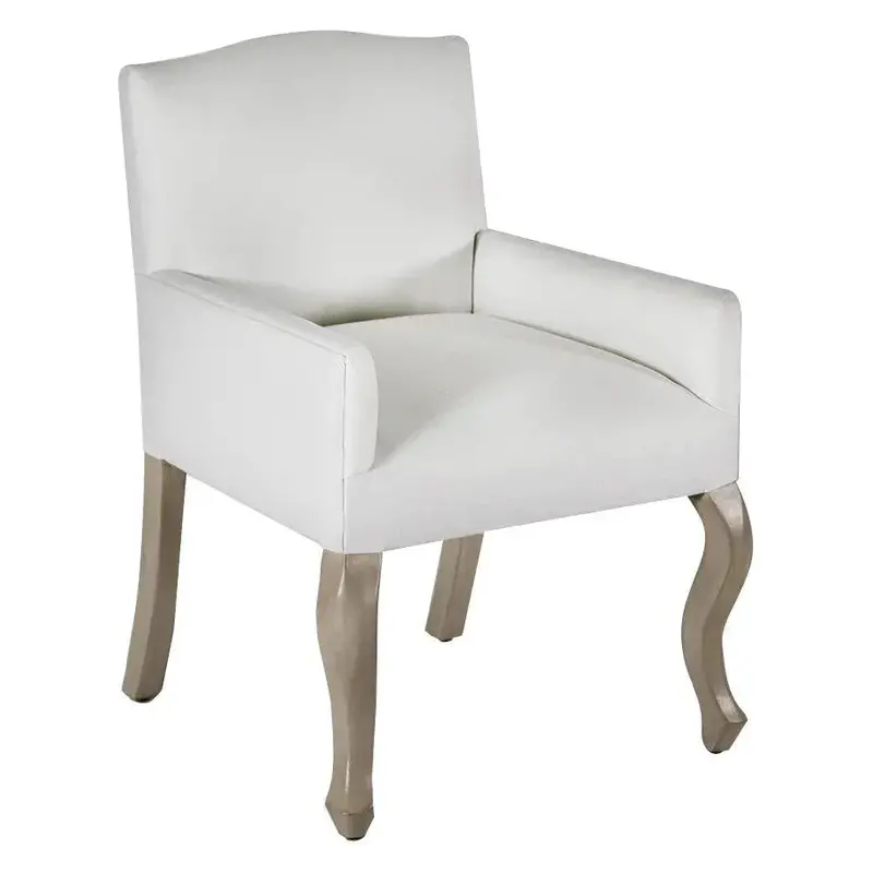 Pallais White Upholstered Dining Armchair – Modern Comfort Style 1