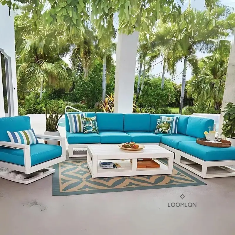 Palm Beach Poly Lumber Sectional Lounge Set With Matching Table 1
