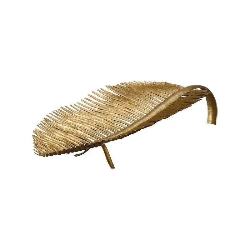 Palm Leaf–Inspired Gold-Tone Fruit Bowl 1