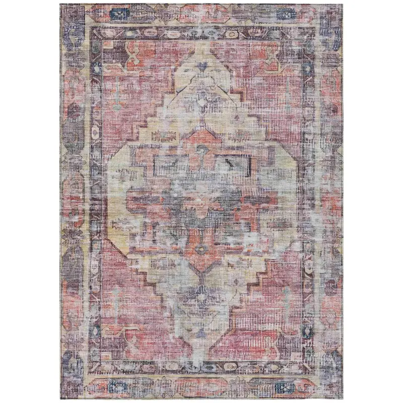 Paprika Red Washable Indoor/Outdoor Area Rug By Haeleth 1