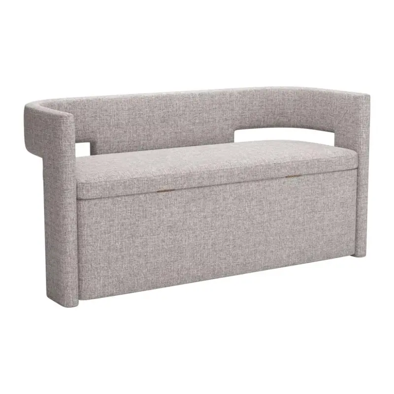 Papua Grey Performance Fabric Storage Bench For Bedrooms 1