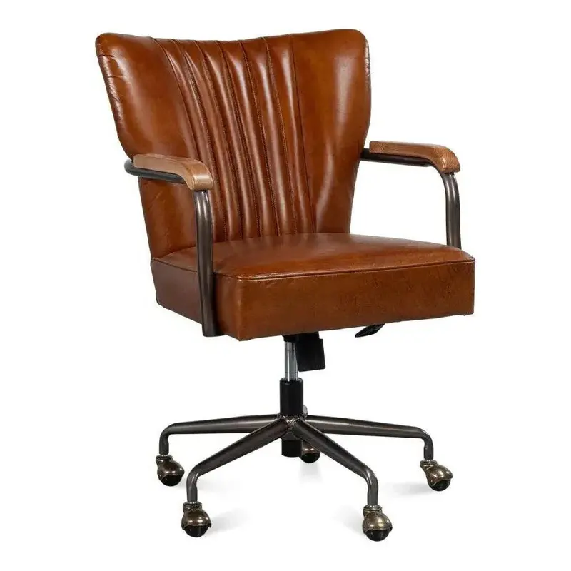 Parker Office Chair – Vintage Havana Leather Executive Seat 1