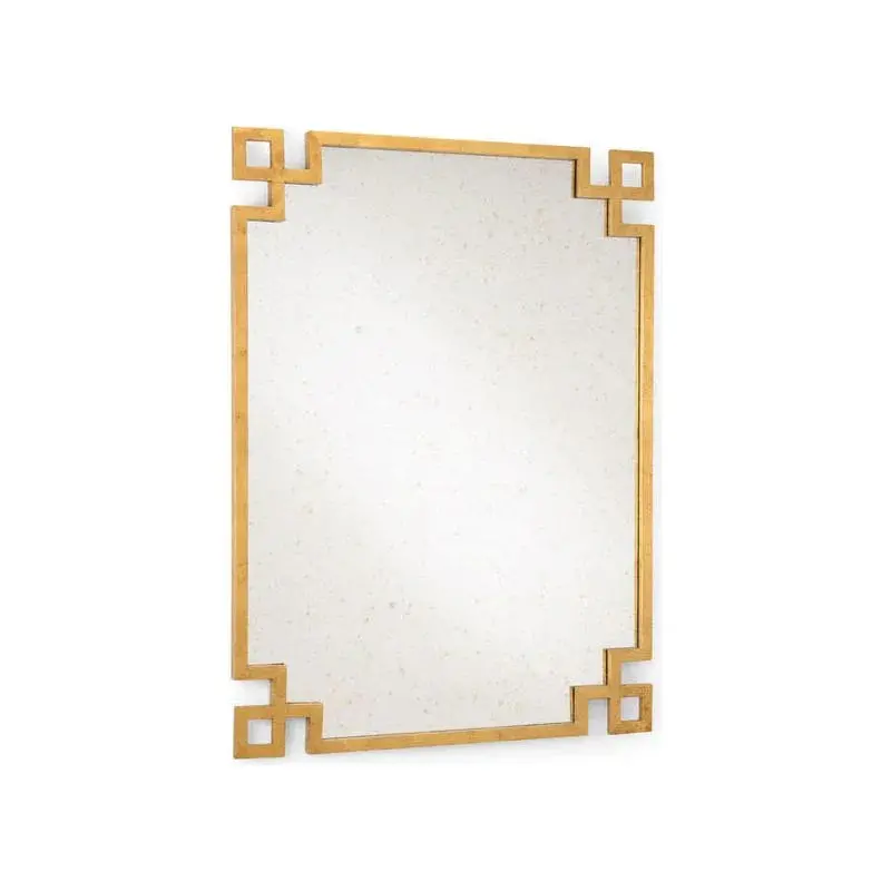 Parquetry-Patterned Iron Wall Mirror – Geometric Texture 1