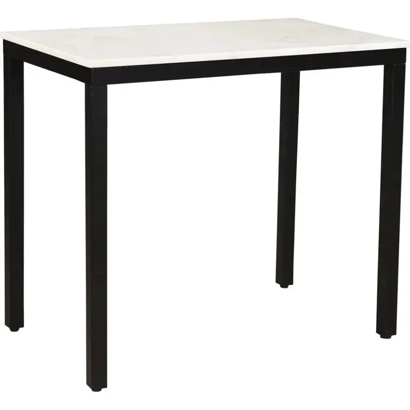 Parson White Desk Featuring Marble Top & Iron Base 1