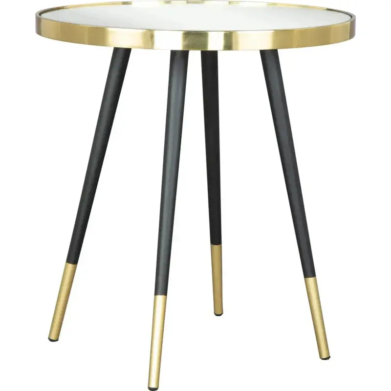 Particle Side Table – Black Base With Gold Accents 1
