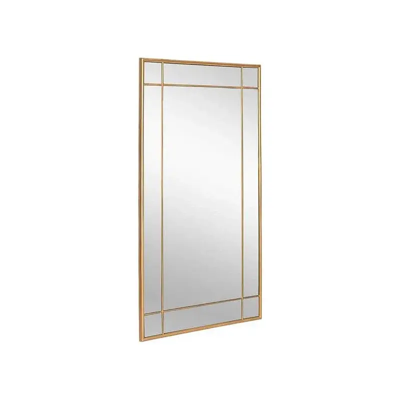 Pasadena Full-Length Floor Mirror With Brass Trim And Wrought Iron Frame 1