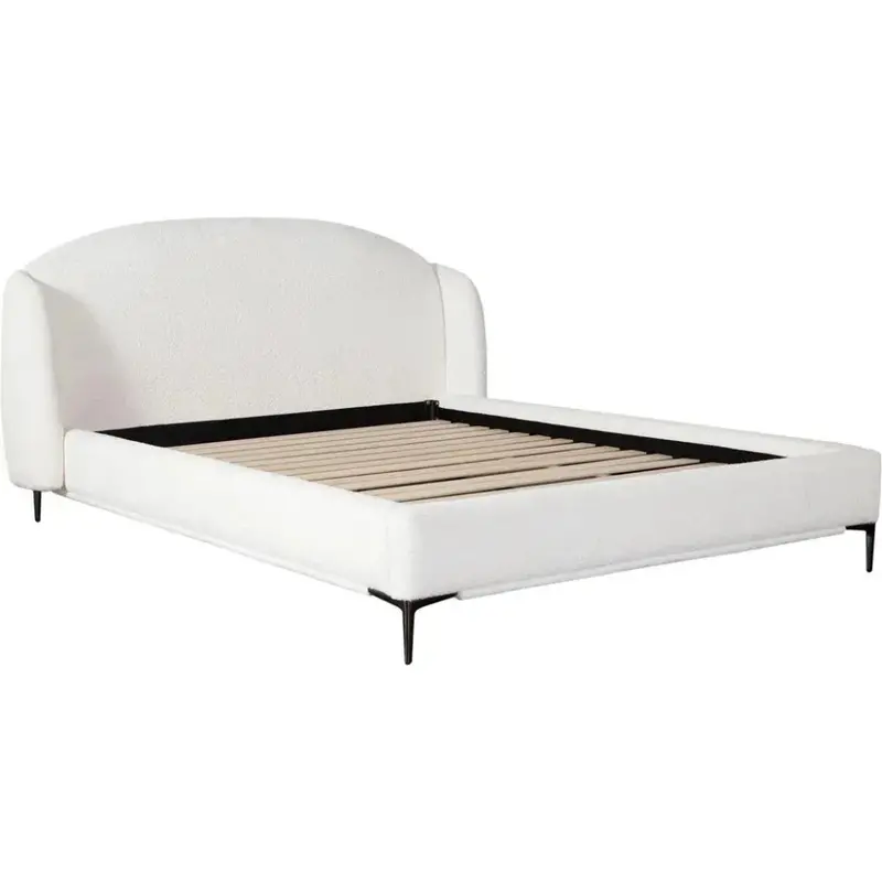 Path Modern White Low-Profile Bed Frame 2