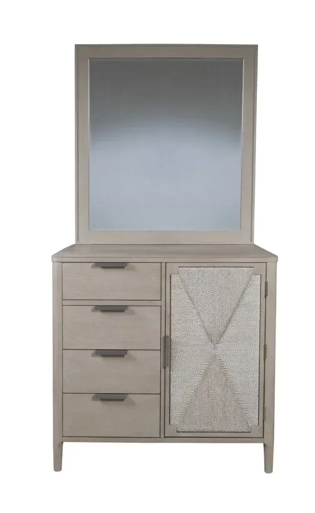 Pearl Asymmetrical Door Chest With Landscape Mirror 1