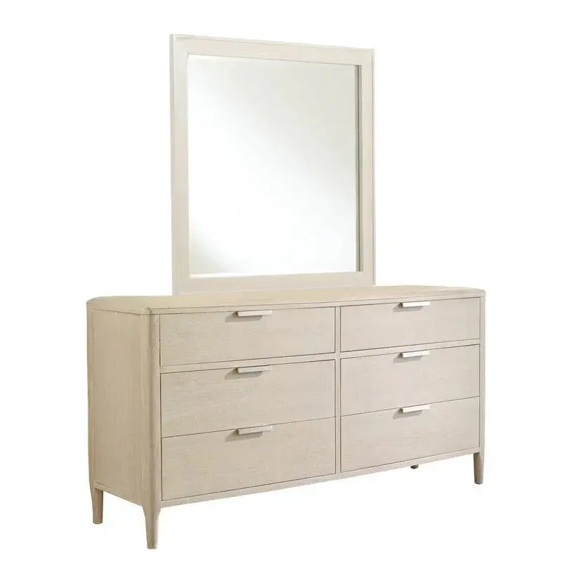 Pearl Six-Drawer Dresser With Coordinating Landscape Mirror 1