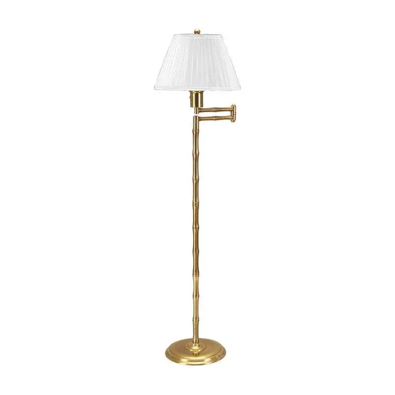 Pearson Bamboo-Armed Floor Lamp With Brass Accents 1