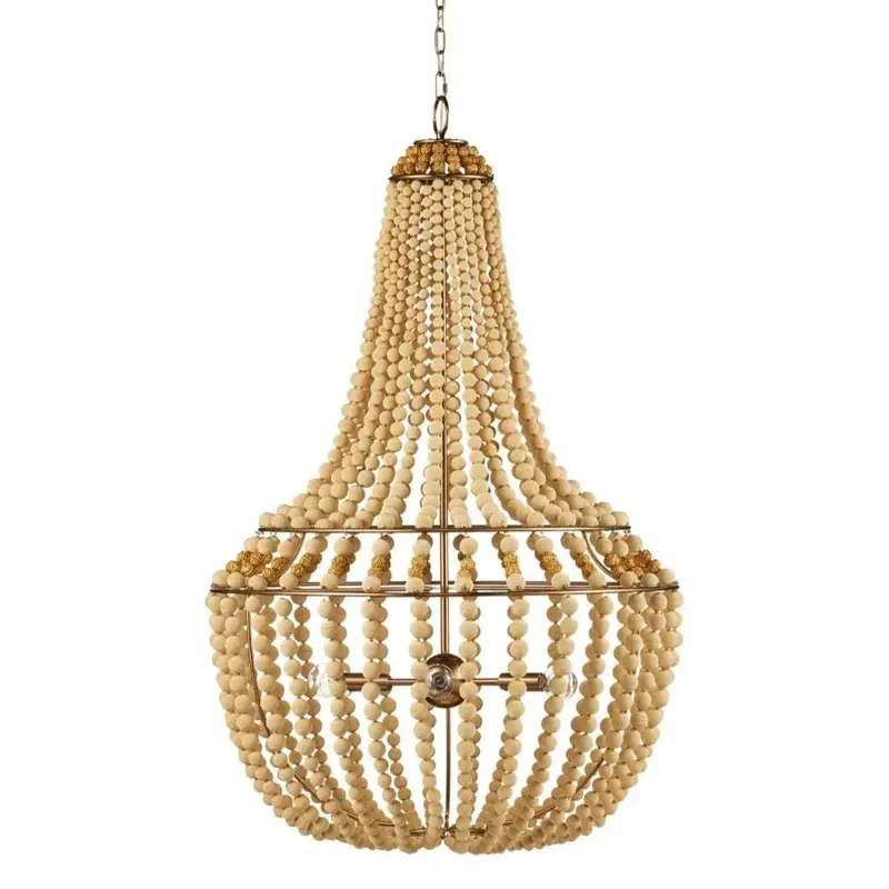 Penelope Beige Iron Chandelier – Soft-Tone Industrial Elegance 1