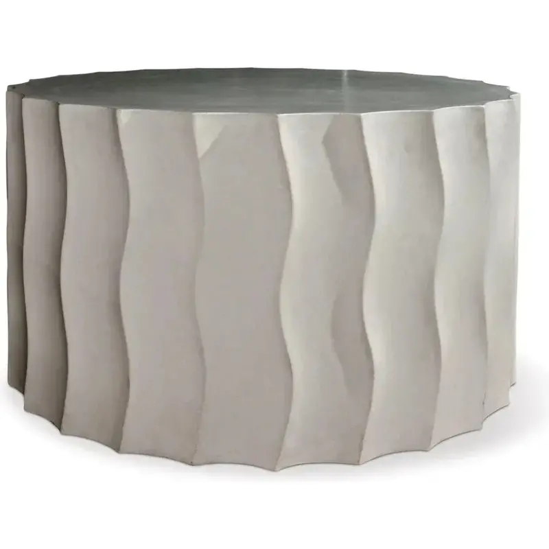 Perpetual Wave Slate Grey Outdoor Accent Table – Fluid Sculptural Design 1