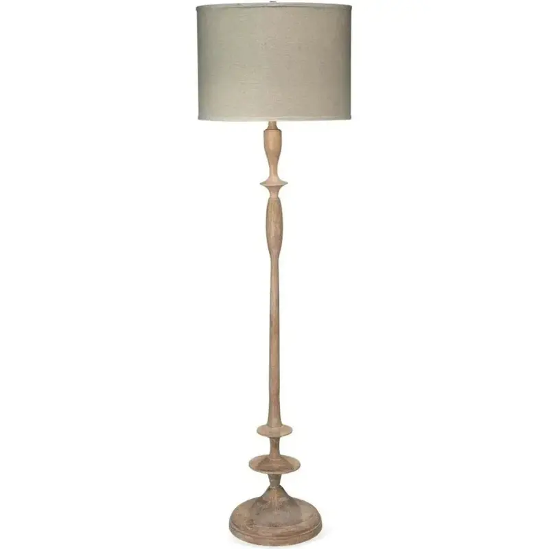 Petite Natural Mango Wood Paro Floor Lamp 1
