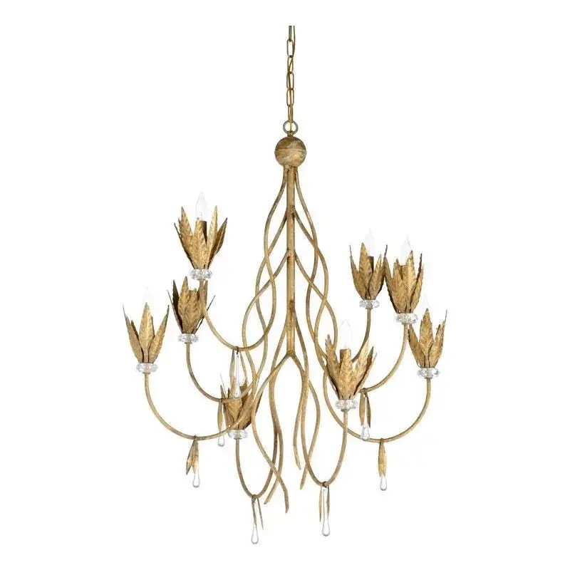 Phoebe Gold-Finished Chandelier With Crystal Accents 1