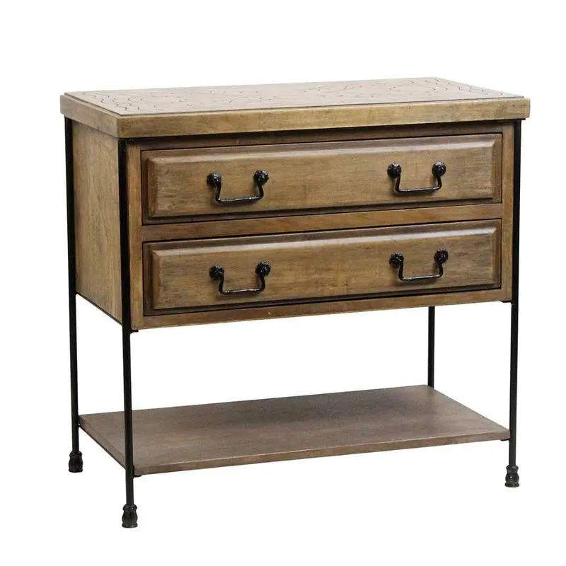 Phoenician Wooden Accent Cabinet – Two-Drawer Decorative Storage Piece 1