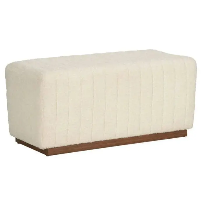 Piano Backless Bedroom Bench In Crisp White With Piano-Inspired Elegance 1