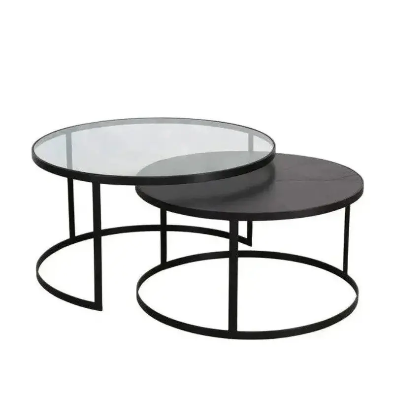 Pierre Iron Nesting Coffee Tables – Round Metallic Set 1