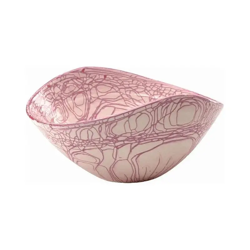 Pink Glazed Porcelain Centerpiece Bowl 1