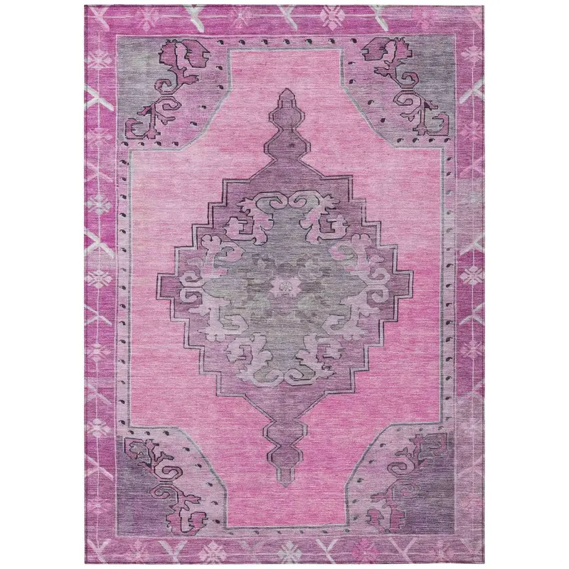 Pink Washable Indoor/Outdoor Area Rug By Haelion 1