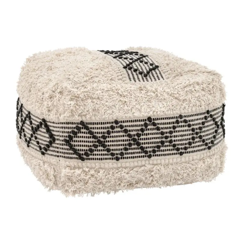 Pisco Textured Fabric Footstool With Soft Cushioning 1