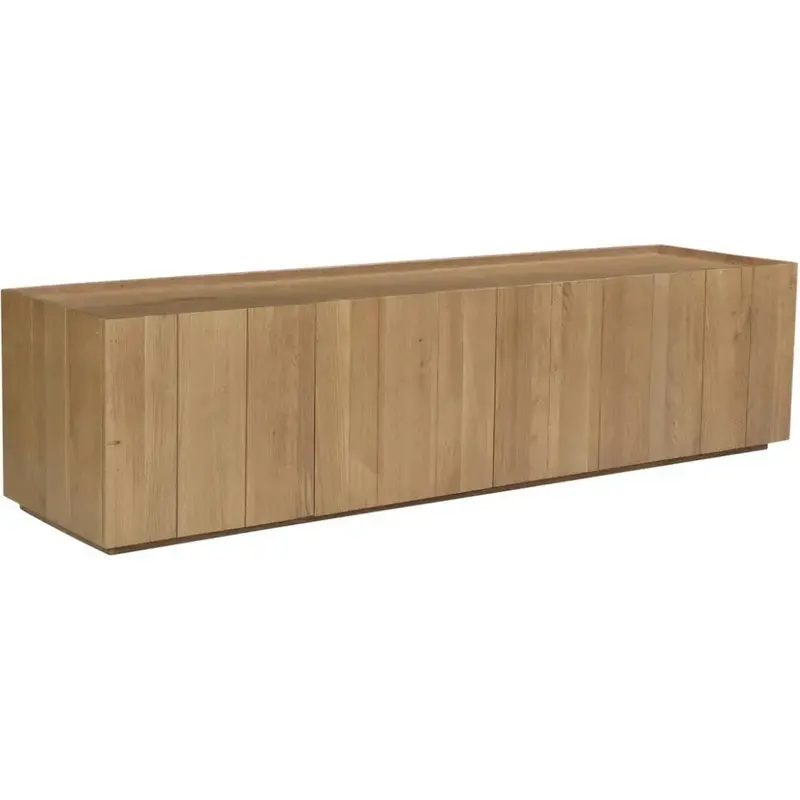 Plank Solid Wood Media Cabinet With Natural Finish 1