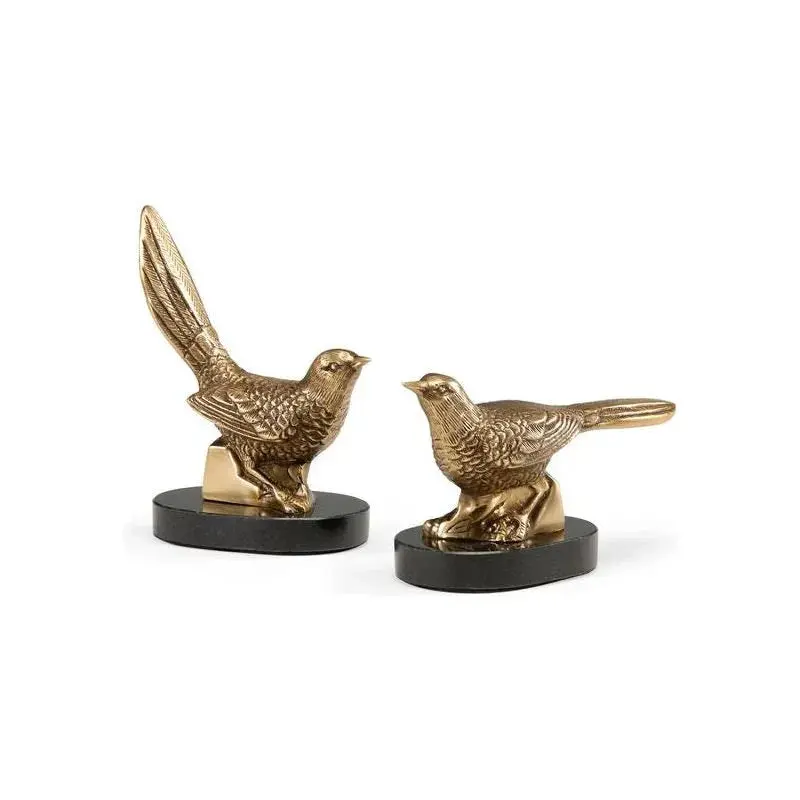 Plinthed Brass Bird Sculptures – Pair Of Avian Art Pieces 1