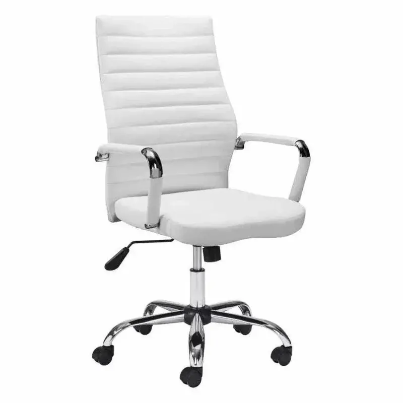 Primero Modern Office Chair – Clean White Upholstery 1