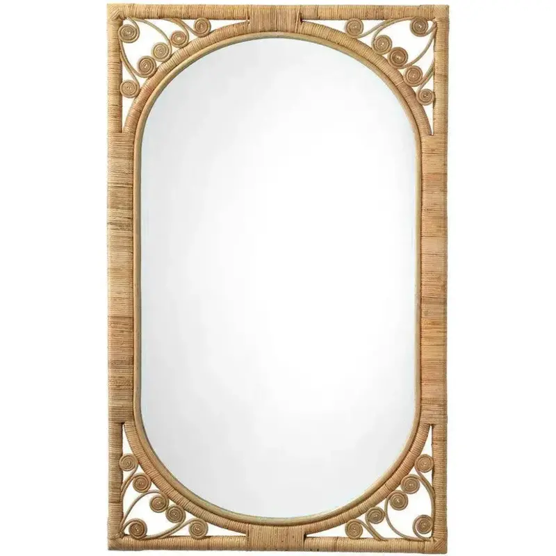 Primrose Reversible Wall Mirror With Natural Rattan Frame 1