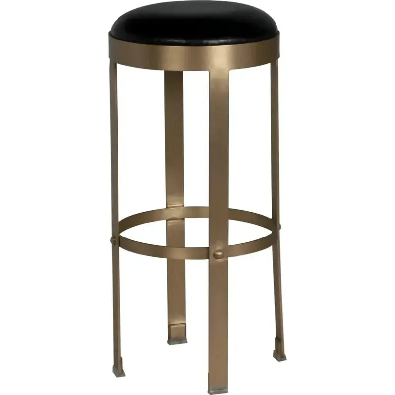 Prince Genuine Black Leather Barstool For Countertops 1