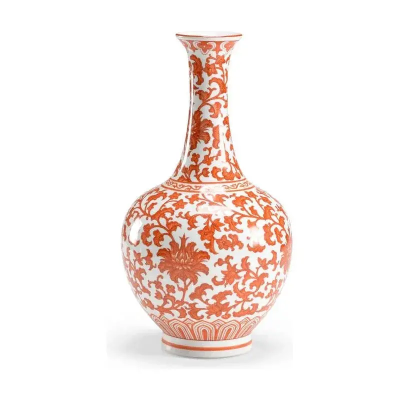 Pumpkin-Shaped Long-Neck Porcelain Vase 1