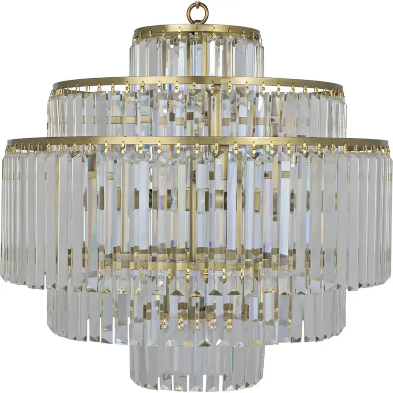 Quintus Brass-Accented Metal And Glass Chandelier 1
